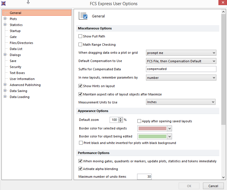 Figure 8.3  General options
