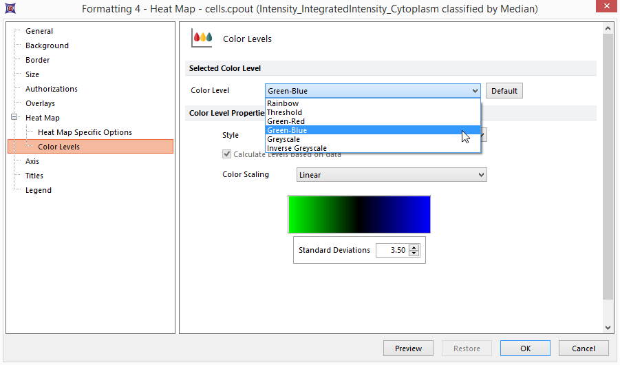 Figure T28.35  Color Formatting Option for Heat Maps