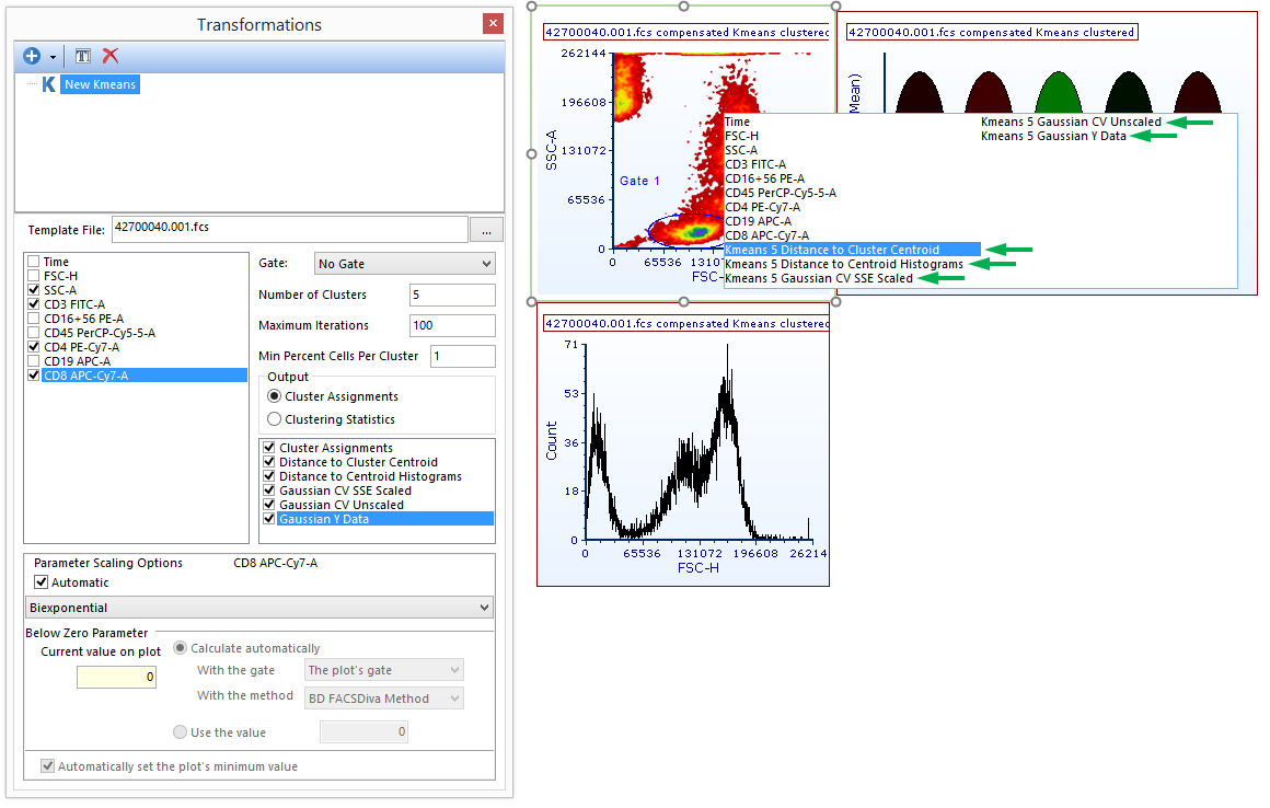 Figure 29.34 Newly created pareameters can be accessed by clicking on the axis label of the plot of interest. 