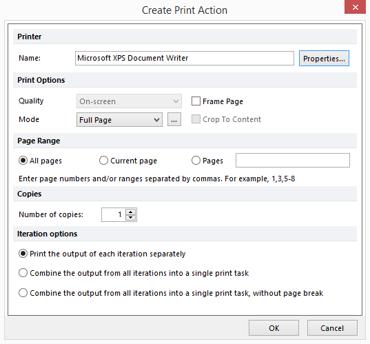 Figure 20.15  Create Print Action Dialog