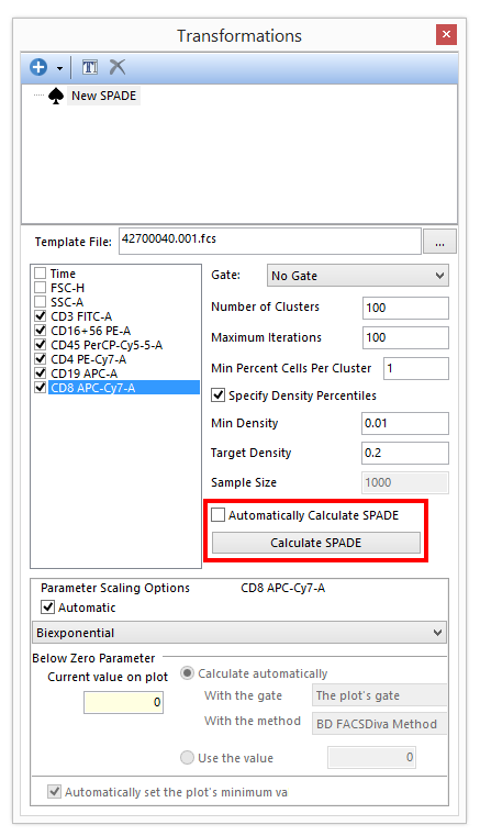 Figure 29.77 Unchecking the Automatically Calculate SPADE box will allow the user to calculate SPADE manually only when required.