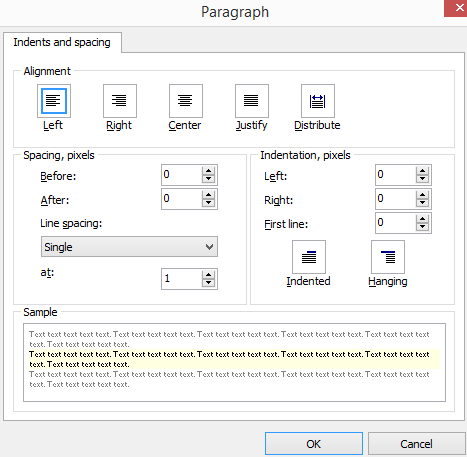 Figure 6.4 - Paragraph Dialog