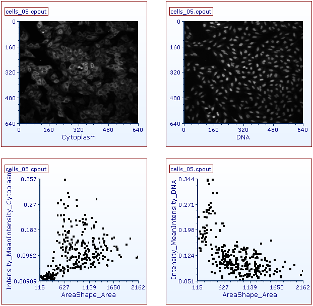 Figure T24.23c Picture plots and Scatter plots of the cell_05.cpout file