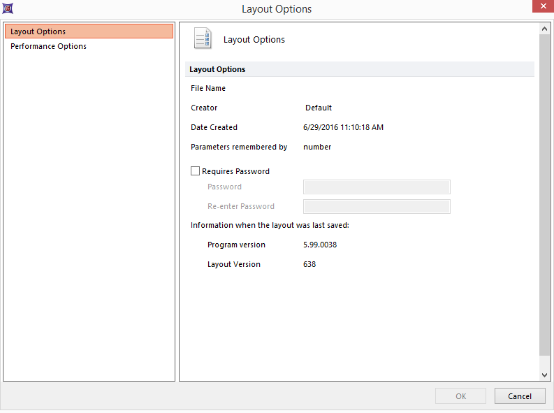 Figure 4.17  Layout Options Dialog