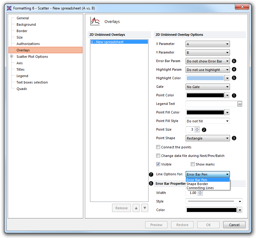 Figure 8.94 Special formatting options for Scatter and Scatter with Regression Plots