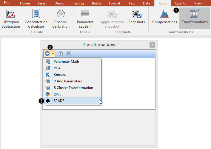 Figure 29.73 Initial steps to create a SPADE transformation.