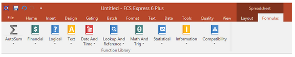 The Spreadsheet Formulas tab. 