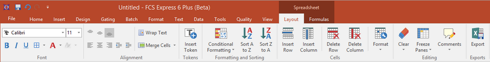 The Spreadsheet Layout Tab