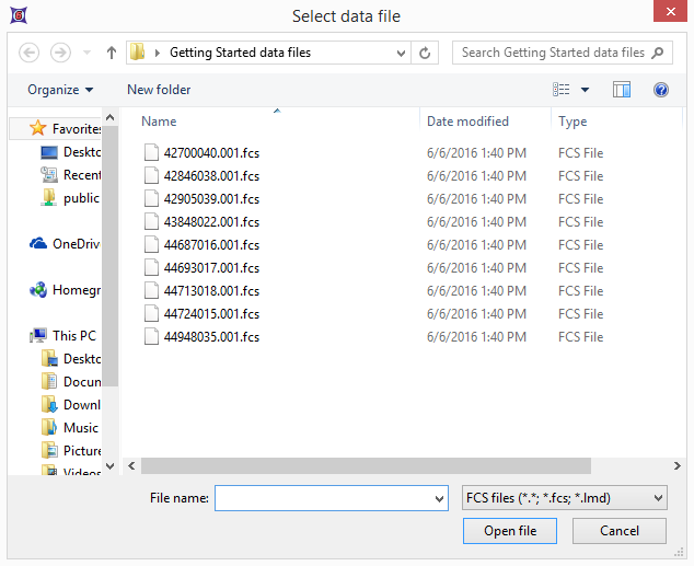 Figure 8.30 - Select data file dialog