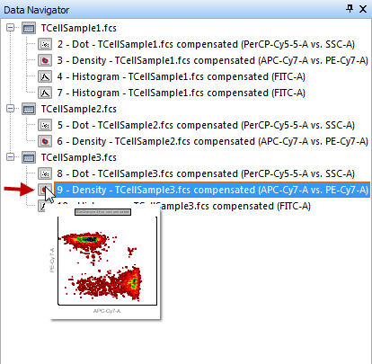 Figure T12.7  Thumbnail Image of a 2D Plot on the Data Navigator