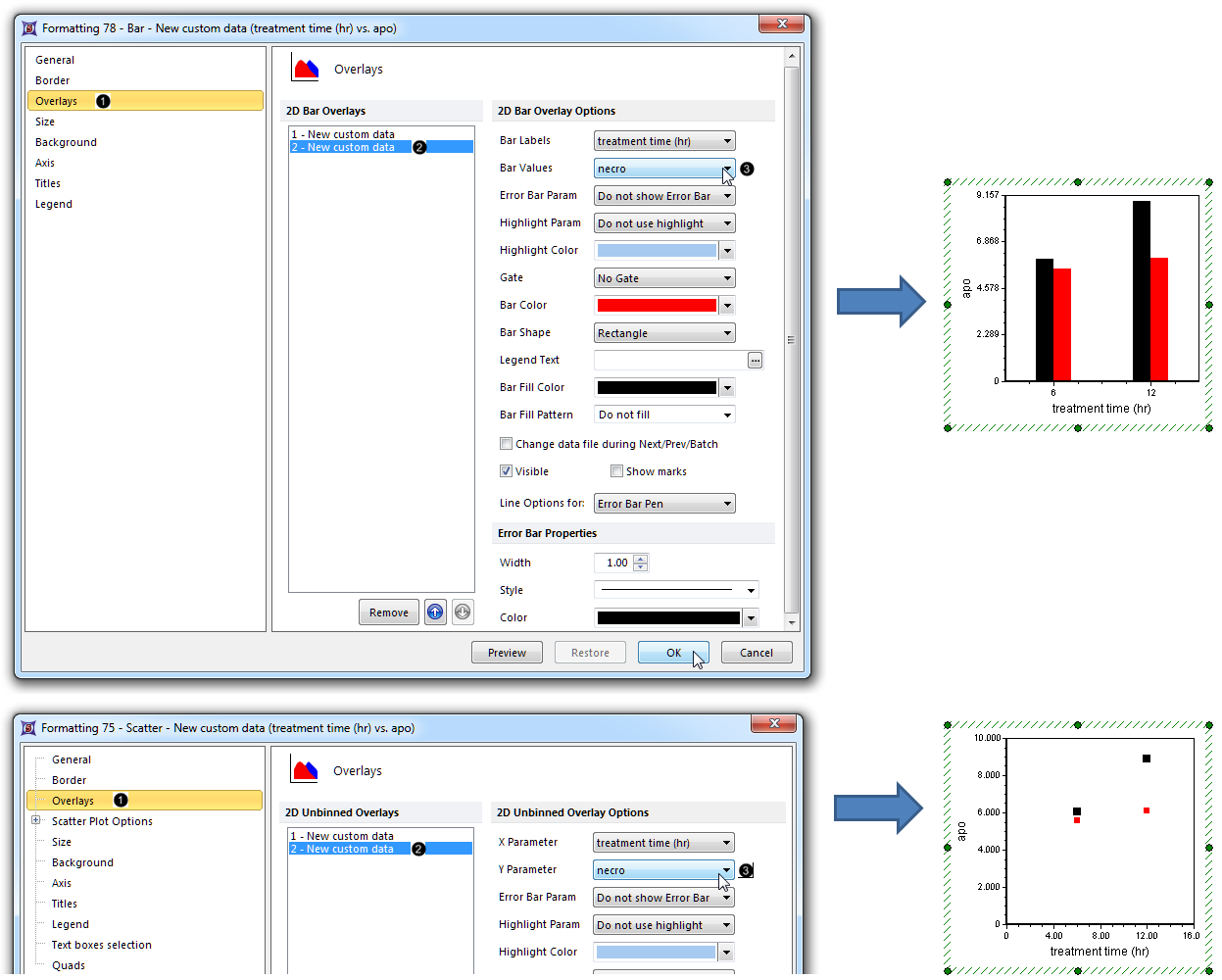 Figure 49.  Designating the Custom Data Grid column from which the new overlay will be derived