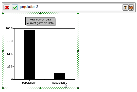 Figure 11.29 Clicking on a Bar Plot axis label to edit it