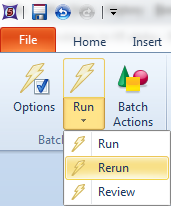 Figure 20.34 Rerun or Review Batch Processing