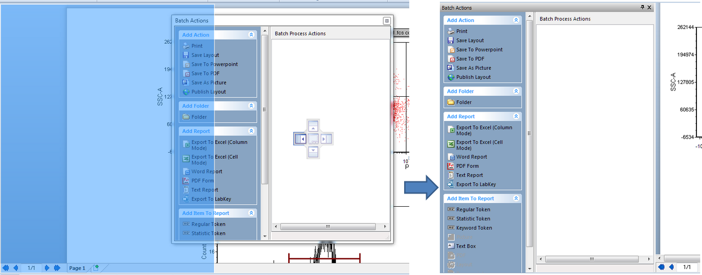 Figure T9.31  Docking the Batch Actions window.