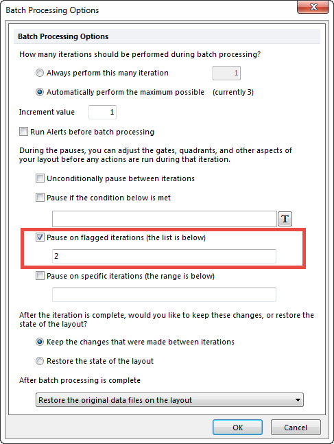 Figure 18 - Pause on Flagged Iterations