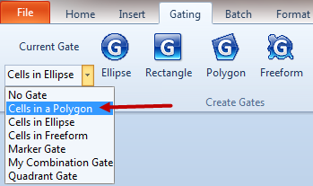 Figure T4.23  Selecting the "Cells in a Polygon" Gate