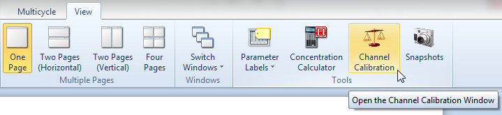 Figure T23.5  Selecting the Channel Calibration Tool Command