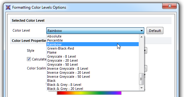 Figure 8.79 Color Level choices for contour plots
