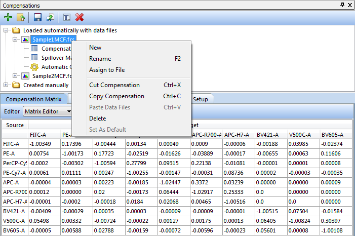 Figure 16.2  Compensations Navigator showing available commands and actions.