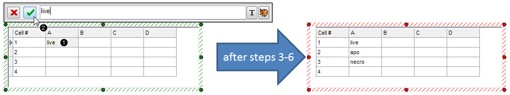 Figure 2.  Entering freetext into a Custom Data Grid