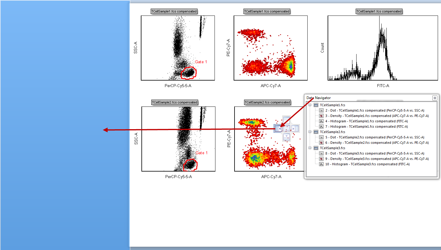 Figure T12.4  Docking the Data Navigator to the Left Side