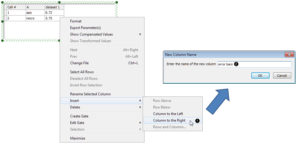 Figure 31.  Inserting a Column in a Custom Data Grid
