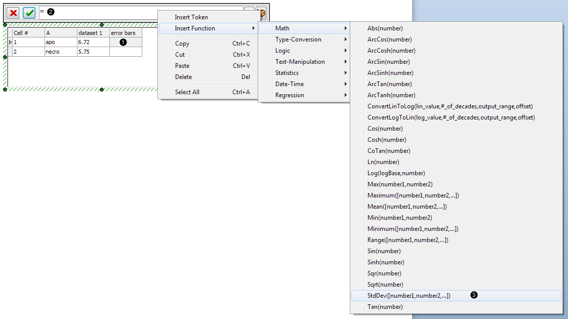 Figure 32.  Inserting a function into the Custom Data Grid cell