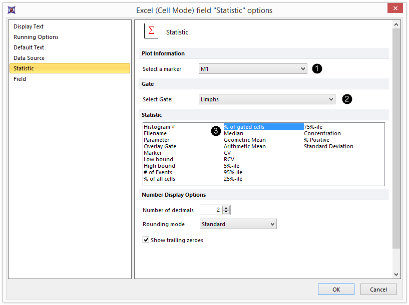Figure T9.24  Selecting a Statistic to Export