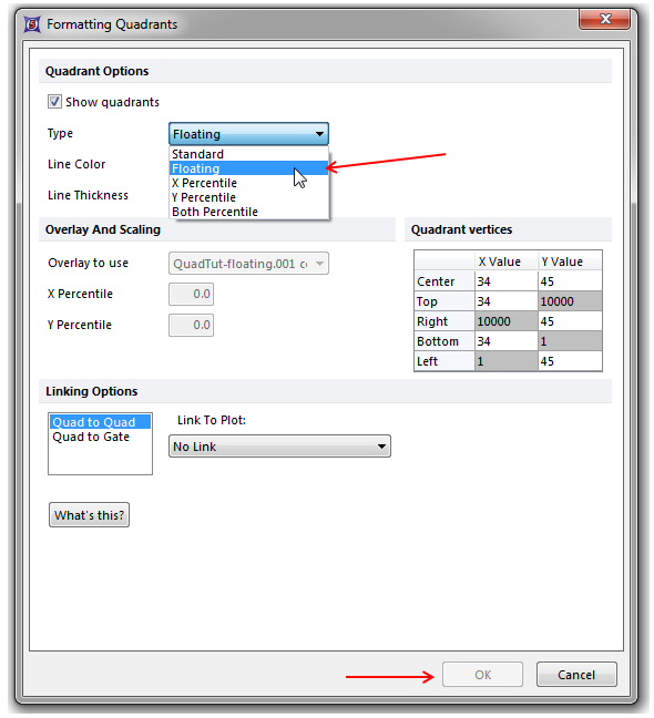 Figure T6.6  Formatting Quadrants Dialog