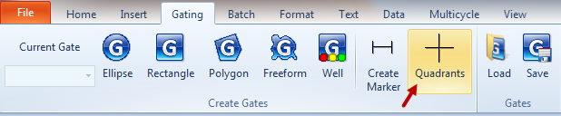Figure T6.1  Selecting the Quadrants Command on the Gating Tab