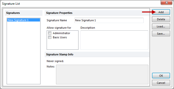 Figure 33.3  Adding a New Signature