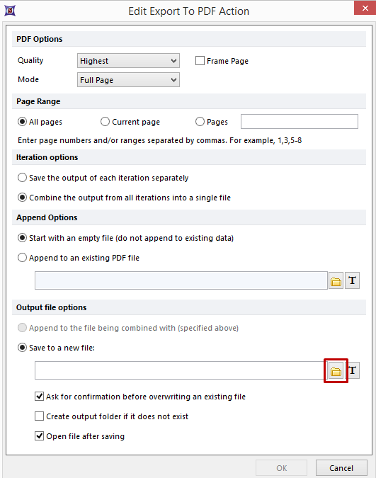 Figure T28.83   Editing the PDF Export Saving Path