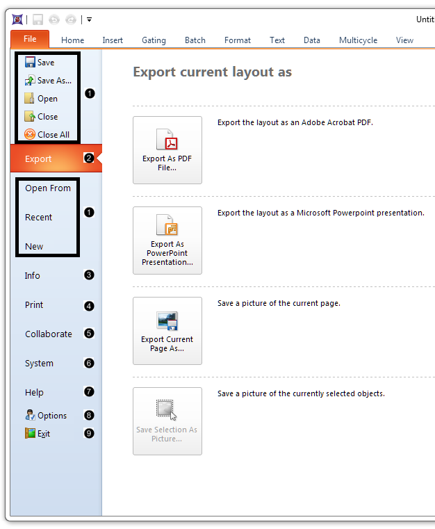 Figure 3.7  File tab