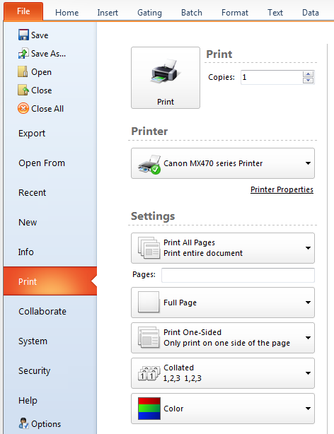 Figure 4.12  Print Setup Dialog