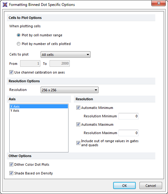 Figure 8.78  Formatting Binned Dot Specific Options Dialog
