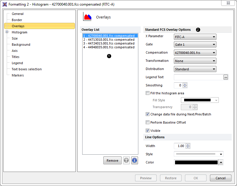 Figure 8.67  Formatting Histogram Overlays Dialog