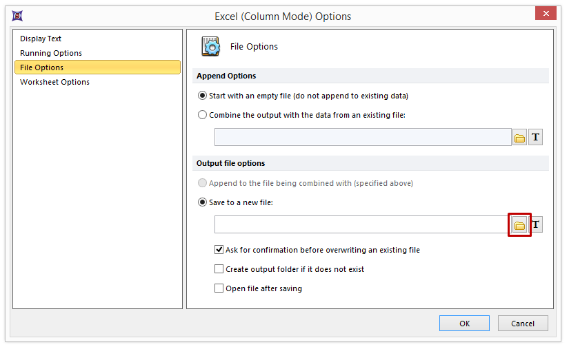 Figure T28.85   Editing the Excel Export Saving Path