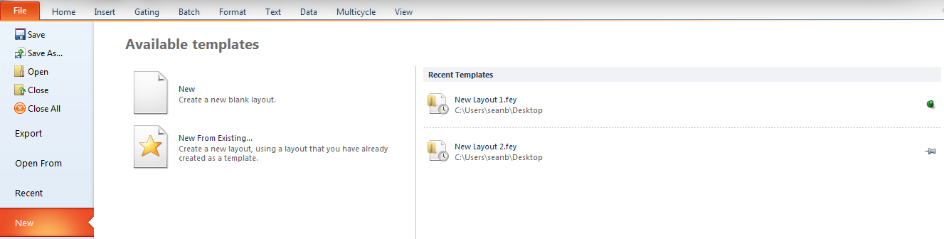 Figure 4.1  Recent Templates
