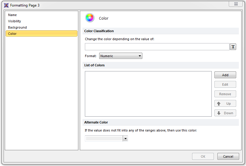 Figure 4.10  Changing the Page tab Color classifiers
