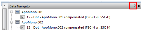 Figure 4.24  Auto Hide Pin Icon in a Docked Window