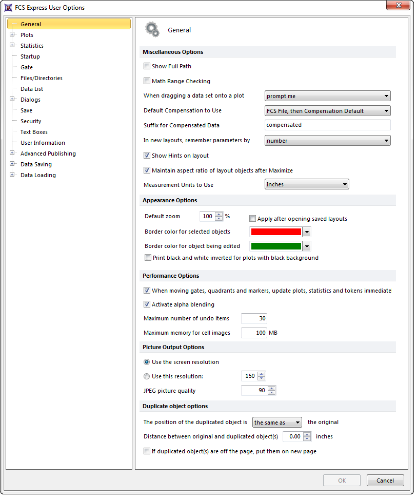 Figure 8.3  General options