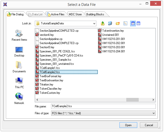 Figure T9.4  Select a Data File Dialog