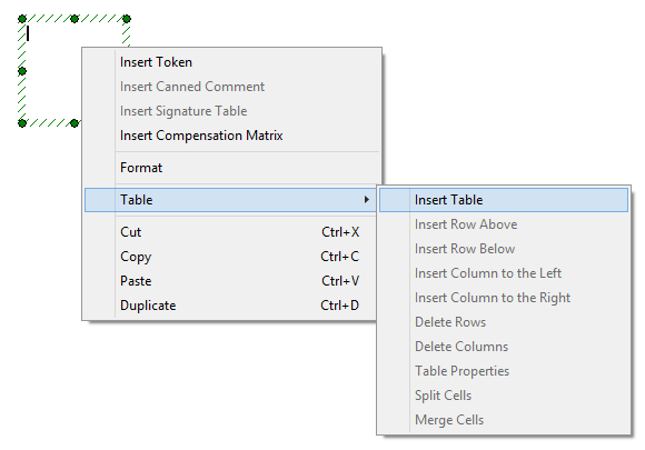 Figure T28.67 Inserting a Table