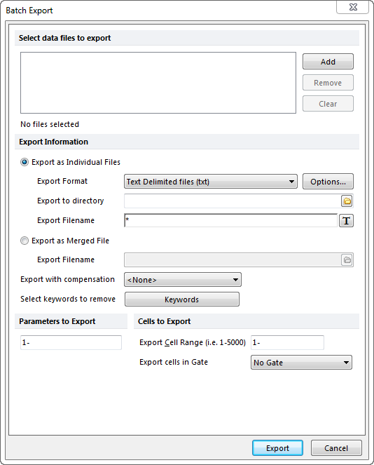 Figure 17.7  Batch Export Dialog