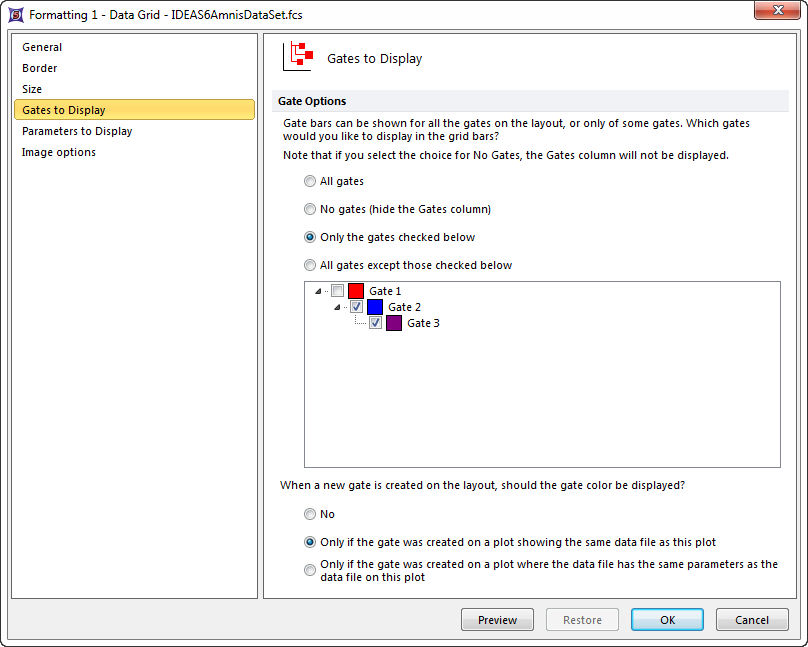 Figure 18.3  Formatting a Data Grid - Gates to Display