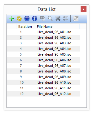 Figure T28.58 Data List showing Data Files