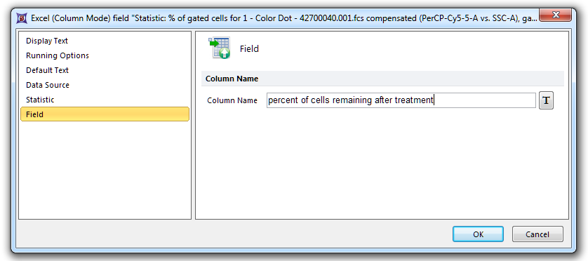 Figure 20.28  Manually entering the Column Name property