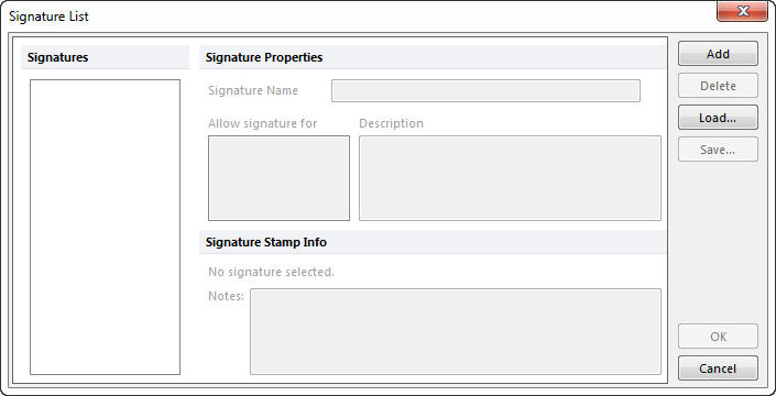 Figure 33.2  Signature List Dialog
