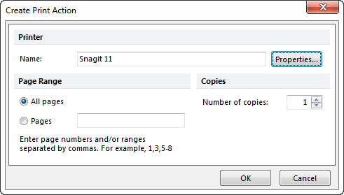 Figure 20.8  Create Print Action Dialog