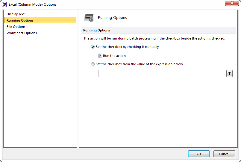 Figure 20.18  Running Options